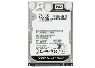 China 250 GB de SATA del servidor de la unidad de disco duro 3 Gb/s WD2500BEKT 2,5 de la pulgada 7200 RPM 16 de negro del MB WD en venta