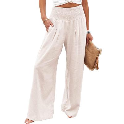 China Latest Design QUICK DRY Casual Ladies Wide Leg Canvas Pants Long Pants For Women Wholesale for sale