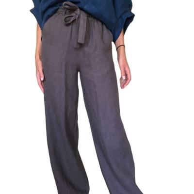 China High Quality QUICK DRY Black Wide Leg Strap Canvas Trousers Long Pants for sale