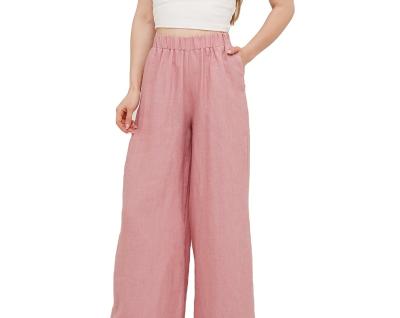 China Wholesale New Large Size Women's Long Wide Leg Pants QUICK DRY Loose Casual Linen Pants for sale