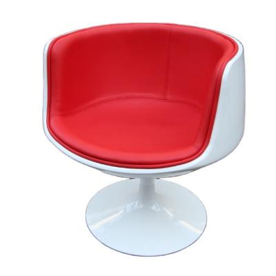 China Traditional Matte White Fiberglass Cup Chair With Fabric Cushion for sale