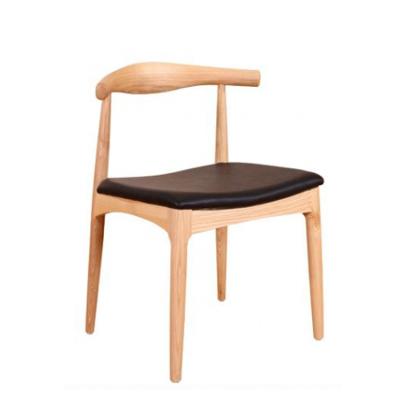 China Warm Wood Restaurant Solid Wood Wooden Chair With PU Leather for sale