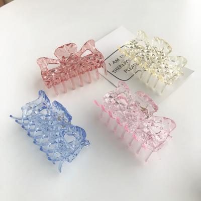 China Wholesale Feminine Home/Party/Gift Girls Pour Large Clear Color Plastic Hair Claw Clips for sale