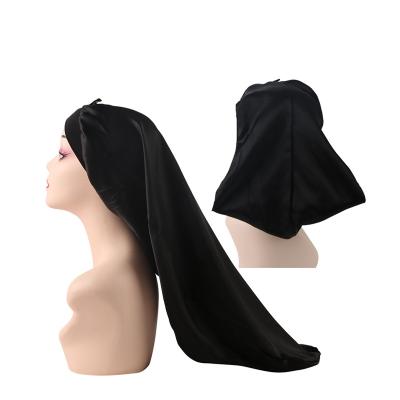 China Long Hair Hoods Designer Logo Headbands Sleep Custom Wholesale Custom Hair Wrap Satin Bonnet for sale