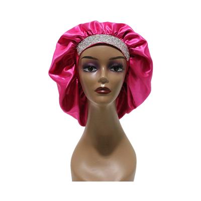 China Low Custom Designer Custom Made Hair Hood Bonnets MOQ Logo Silk Satin Headband Sleeping for sale