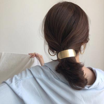 China Women Girls Hair Clips Ins Metal Style Metal Wide Ponytail Clips Women Girls Rectangular Thick Alloy Hair Spring Hair Clips for sale