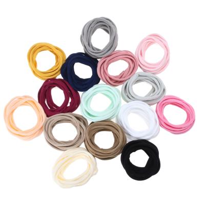 China Baby Kids Girl Colorful Simple Hair Ties Elastic Soft Colorful Nylon Hair Band Hair Ties for sale