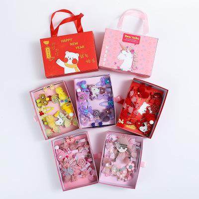 China Kids Accessories Lace 18 PCS Children Gift Box Sets With Cute Bow Girls Collection Band Pink Hair Accessories for sale