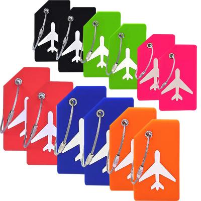 China Eco-Friendly Hit Stand Size Durable Bulk PVC Silicone Luggage Tag With Metal Strap for sale