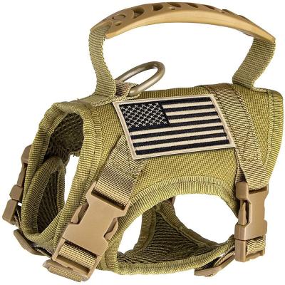 China Small Pet Dog Cat Walking Adjustable Tactical Heavy Duty Pet Vest Training Small Dog Harness Wholesale With Two Patches for sale