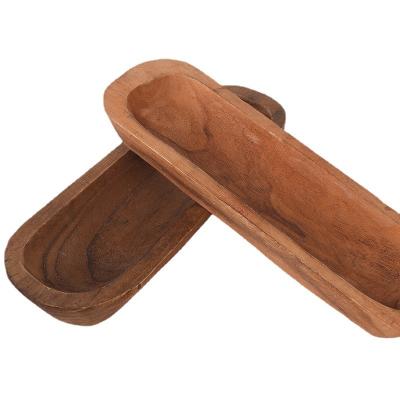 China Wooden Dough Rolls Farmhouse Wholesale Brown Rustic Wooden Dough Rolls Wooden Dough Bowl For Candle JJYY0742 for sale