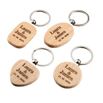 China DIY Durable Custom Gifts Handmade Wooden Key Chain Key Indicator with Split Ring Key Chain for sale