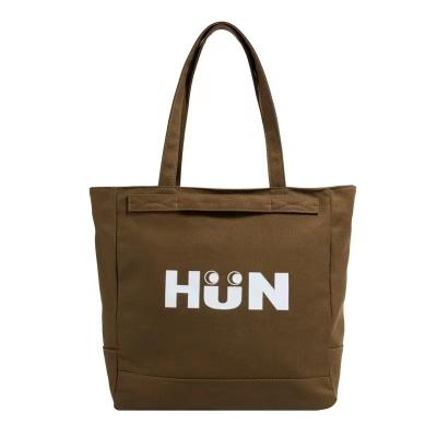 China Portable Wholesale Customization Embroidered Nylon Canvas Woman Soft Tote Bag With Leather Bottom for sale