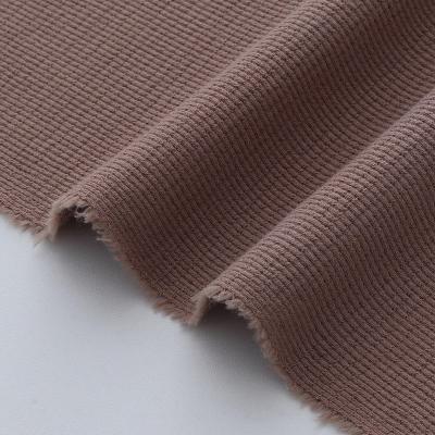 China High Quality Organic Cotton 40S Solid Dyed Waffle Knit Rib Honeycomb T-shirt Fabric Breathable Cotton For T Shirt Pajamas for sale