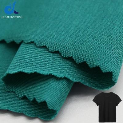 China 50S 190gsm 91% cotton 9% spandex hot sale breathable plain dyed tank top cotton interlock knitting fabric for men's T-shirt for sale