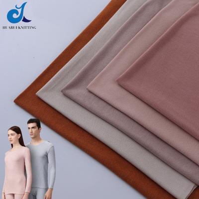 China Performance Thermal Wear Fabric Acrylic Modal Stretch Color Spandex Rib Brushed Fleece Fabric Thermal Underwear Fabric for sale