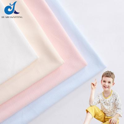 China High Quality Fabric 50S Organic Cotton Plain Dyed 100% Cotton Single Jersey Knit Kid Fabrics For Garment Underwear Pajamas for sale