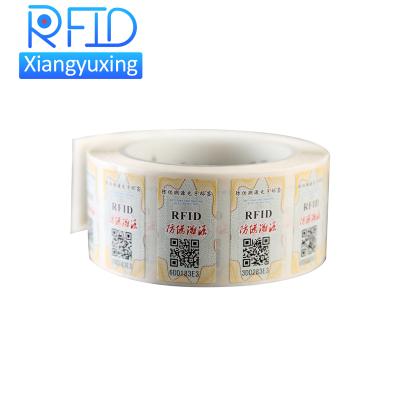 China Read/write rfid sticker inventory waterproof/waterproof 13.56 MHz round 25mm nfc roll rfid paper sticker for sale