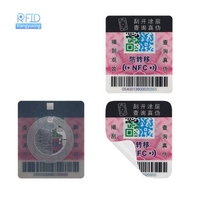 China Custom hologram size rfid anti-counterfeit nfc label custom printable tamper proof waterproof/waterproof nfc tag for sale