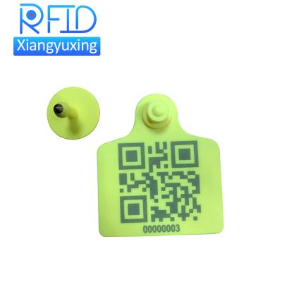 China Sheep CPE gen2 TPU cattle ear tag UHF qr code cattle animal ear tag for sale