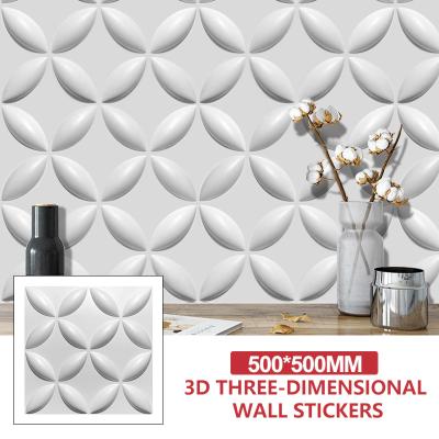 China 100% Waterproof Modern PVC 3d Design Wall Panel Decoration Wallpaper Home Interior Wall Panel For Living Room Sofa Background Decor for sale