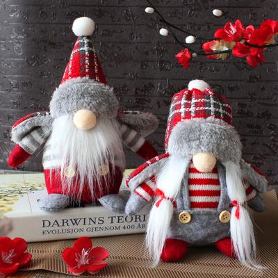 China 2021 Swedish Santa Navidad Christmas Decoration Supplies Plush Fabrics Christmas Ornaments Plaid Hat Gnome Table Decor For Xmas Gifts for sale