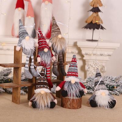 China Fabric + Poly Velvet + Plush Christmas Decoration Supplies Christmas Doll Holding Plush Stuffed Gnome Nordic Elf Figurine Ornaments Christmas Tree Pendant for sale