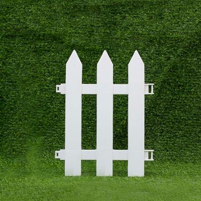 China Viable Easy Install White Plastic Garden Fence/White Vinyl Picket Fence Little Round Fence For Indoor Outdoor Lawn Patio for sale