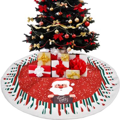 China Christmas Decoration 78cm Snowman Elk Santa Pattern Christmas Tree Skirt Red Base Ornaments For Hotel Holiday Party Home Christmas Tree Decoration for sale