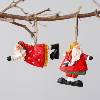 China Resin Christmas Tree Ornaments Resin Santa Hanging Pendants Crafts Xmas Gifts New Year Christmas Decorations Party Home Decoration for sale