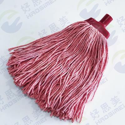 China Viable Red Washable Floor Cotton Cleaning Self-Wringing Mop for sale