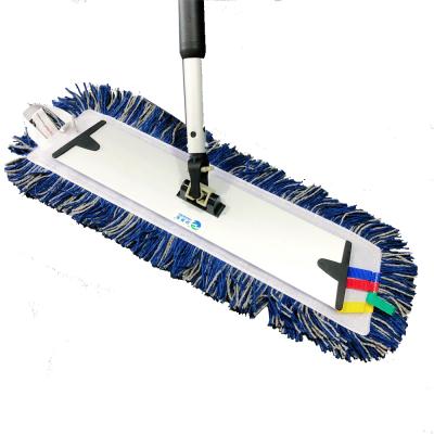 China Sustainable Blue Washable Portable Microfiber Floor Mop Cleaning Head Pad for sale