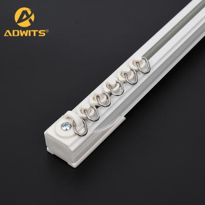 China Popular Hotel / Office Ceiling Mounted Curtain Track With Strong Gliders Plastic Sliding Curtain Rod For Window for sale