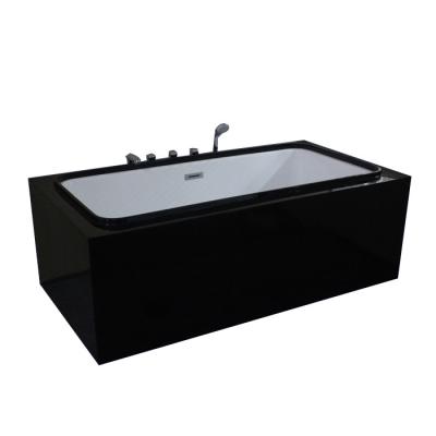 China Soft Strong Even 2layers Black Freestanding Bathtub With Faucet for sale