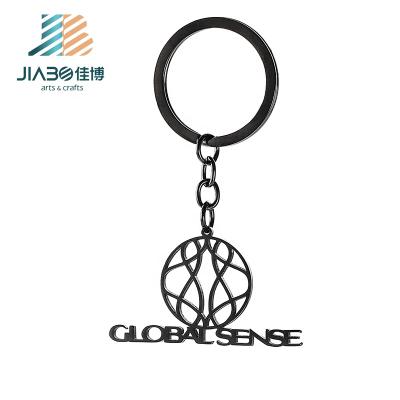 China Souvenir Customized Black Plating Keychains Cut Out Text Logos Keyrings Keyholder for sale