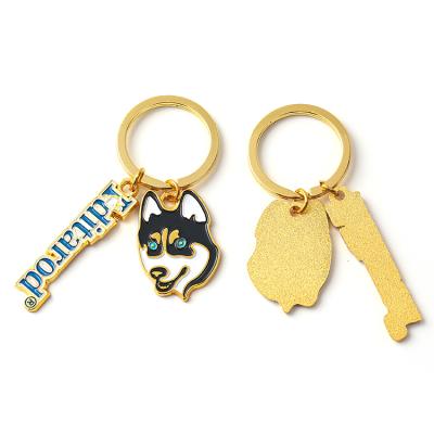 China Wholesale High Quality Custom Metal Amazon Hit Metal Key Ring Dog Keychain Animal Keychain for sale