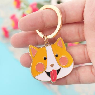 China hot sale cute cheap key chain kawaii dog key chain metal dog key holder key chain for sale