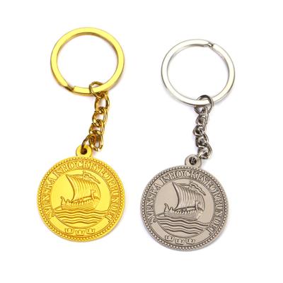 China Custom Metal Gold Coin Key Chain Kids Luxury Silver Bulk Key Chain for sale