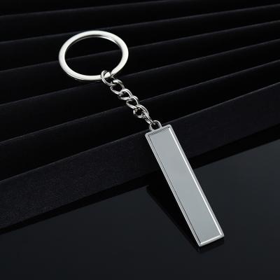 China Custom Logo Metal Steel Blank Keychain Mute Key Decorative Silver Chain Key Holders for sale