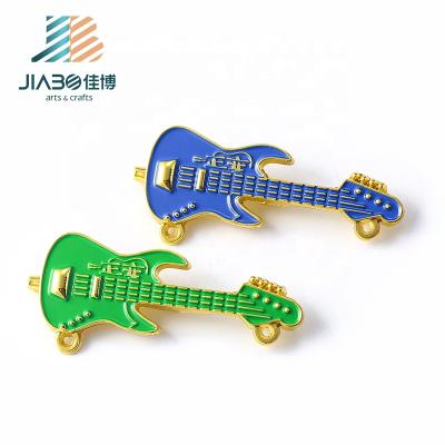 China Souvenir Jiabo Customized Pipa And Violin Form Metal Backing Pins Guitar Hard Enamel Broche Pins for sale