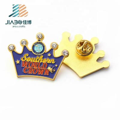 China Europe Jiabo Metal Opens Maker Metal Soft Enamel Prince Queen Crown Badge Lapel Pins With Drill for sale