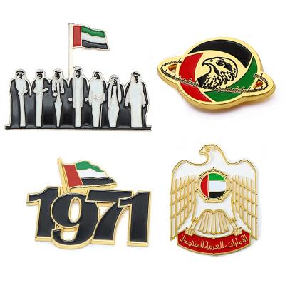 China Custom Souvenir Jiabo Magnet UAE National Day 50th Pin Badge Eagle Lapel Pin UAE Flag for sale