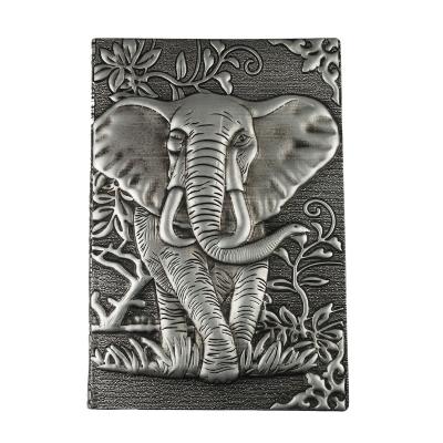 China Hardcover Elephant Design Anti-money PU Cover Note Book for sale