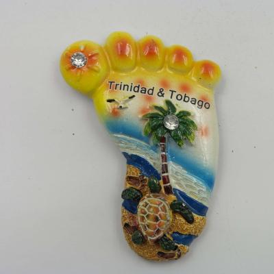 China Europe Trinidad and Tobago beach style polyresin hand paint fridge souvenir magnet for sale