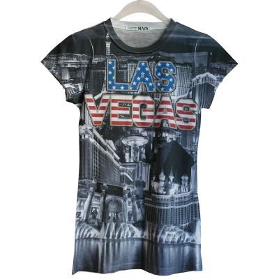 China Anti-wrinkle fashion design Las Vegas souvenir sublimation quality women's thin T-shirt for sale