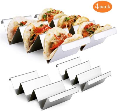 China Sustainable Hot Sale Stainless Steel Taco Stand Wavy Amazon Shape BBQ Grill Rack for sale