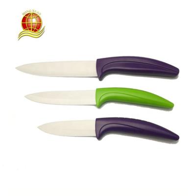 China Durable Colorful 3PCS ABS Handle Ultra Sharp Professional Ceramic Knife Set for sale