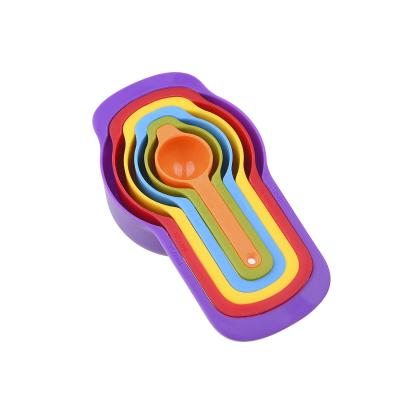 China Wholesale Colorful Plastic Viable Kitchen Accessories Set Of 6 Measuring Cups And Spoons for sale