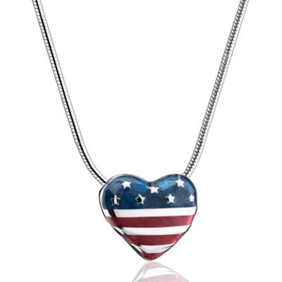 China CLASSIC Mens Hiphop Classic American Flag Necklace Charms Stainless Steel Necklace Dangle Fashion Titanium Steel Necklace for sale