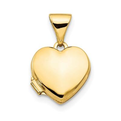 China CLASSIC 14k Yellow Gold Children's Heart Pendant Polished Single Pendant 15mm x 10mm for sale